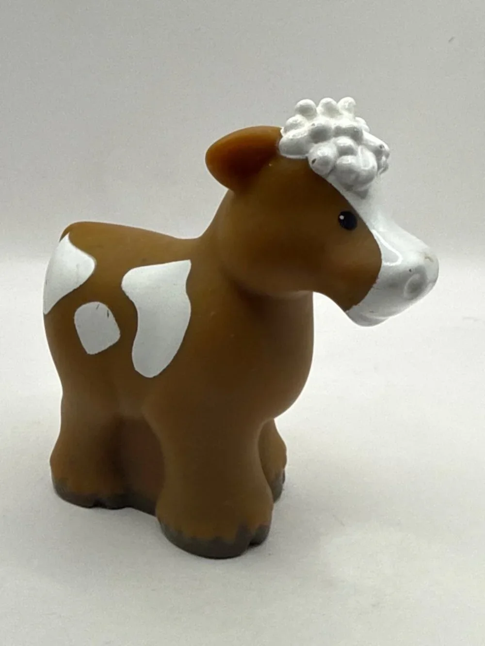 Fisher Price Little People Cow Toy Brown White Spotted Farm Animal Nativity